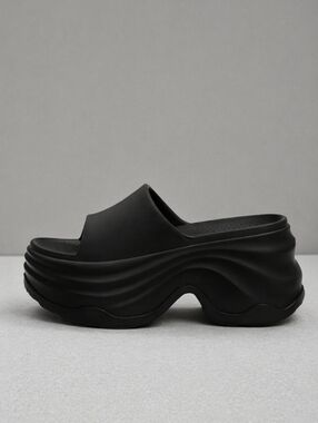 Black EVA Platform Slide Sandals